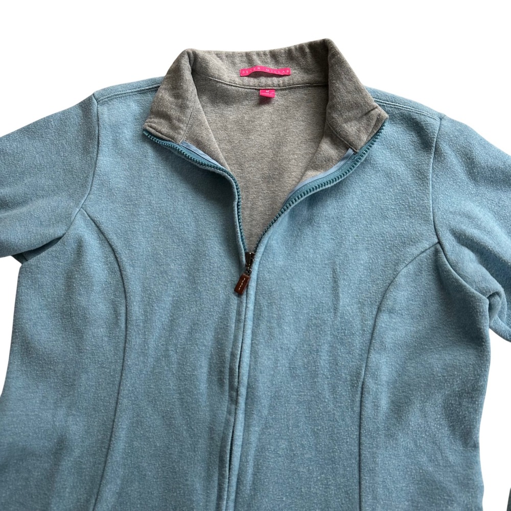Peter Millar Womens Light Blue 100% Cotton Full Zip Sweatshirt Jacket Size M